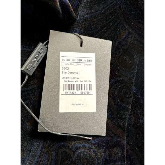 Sand Copenhagen Velvet Red Carpet Star Dandy ST Formal Blazer in Blue Paisley - Picture 7 of 8